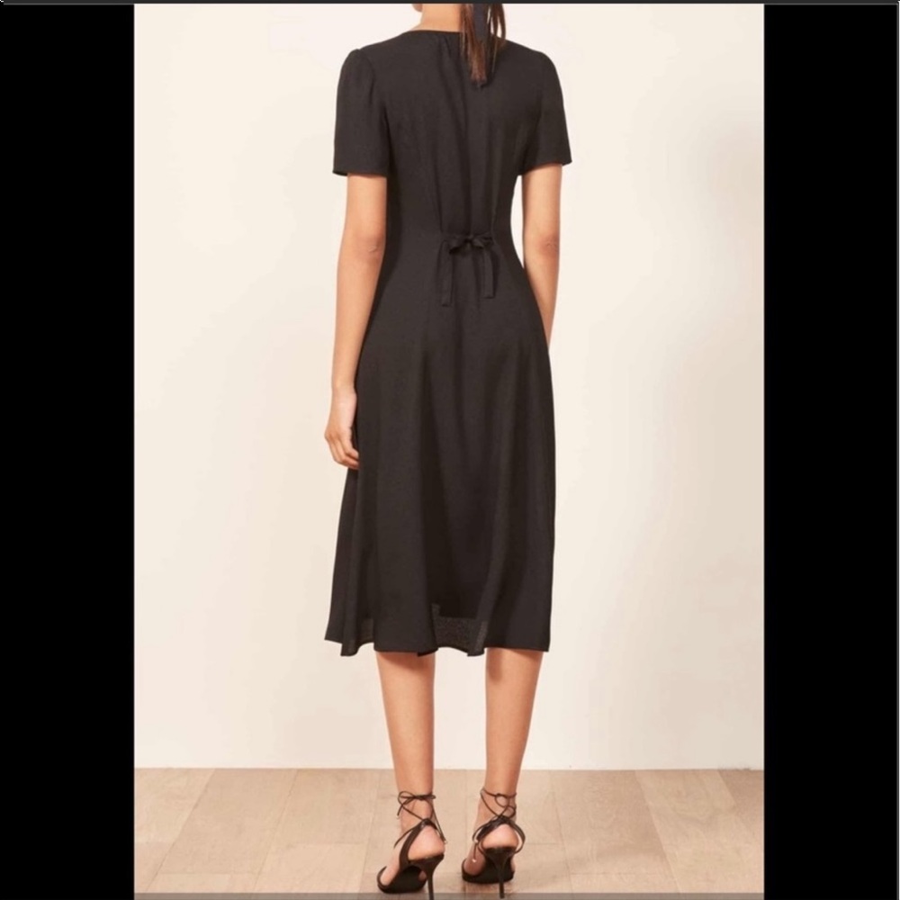 NEW REFORMATION Locklin Black dress size 2 Classic Dress - Picture 4 of 10